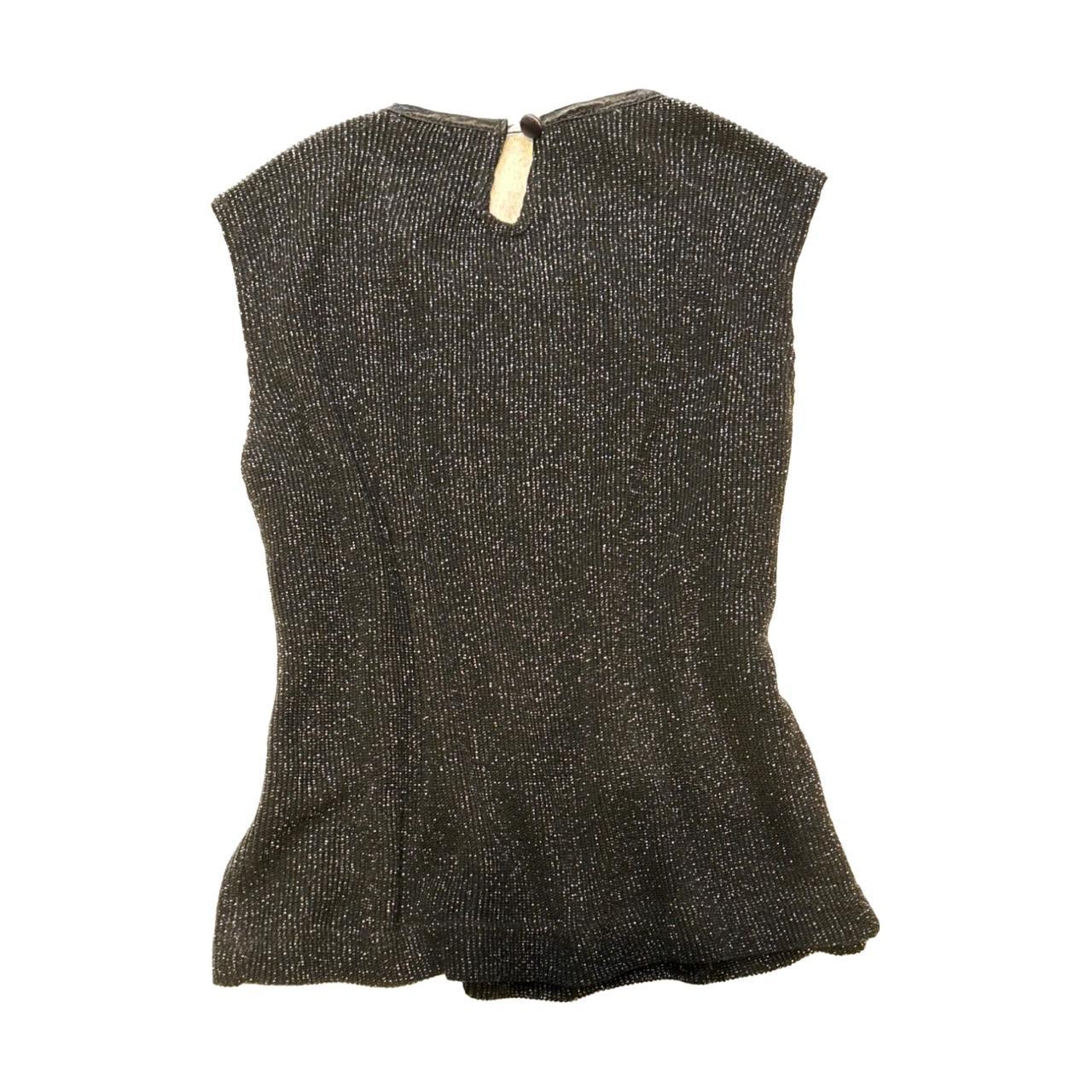 90s vintage Paul Harris sleeveless glitter blouse -... - Depop