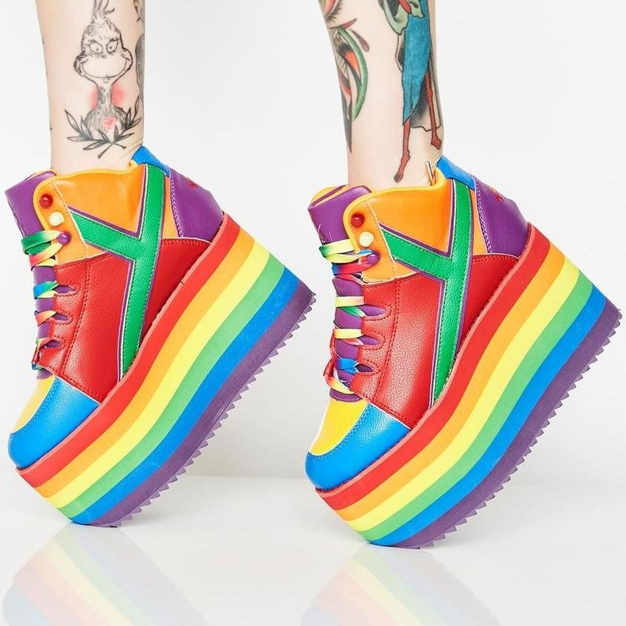 YRU Rainbow Pride Platforms 🌈 Marked as a size 8 (au... - Depop