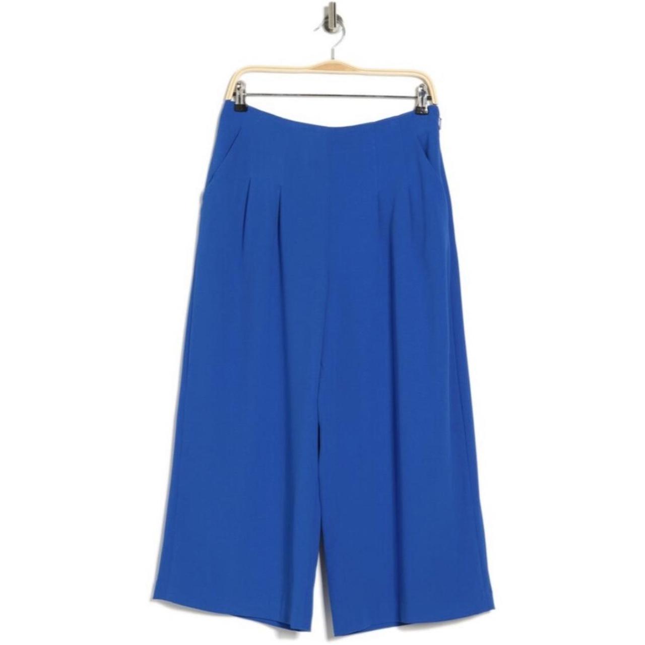Ted Baker Zettah Pleated Culotte Blue Cropped Wide... Depop