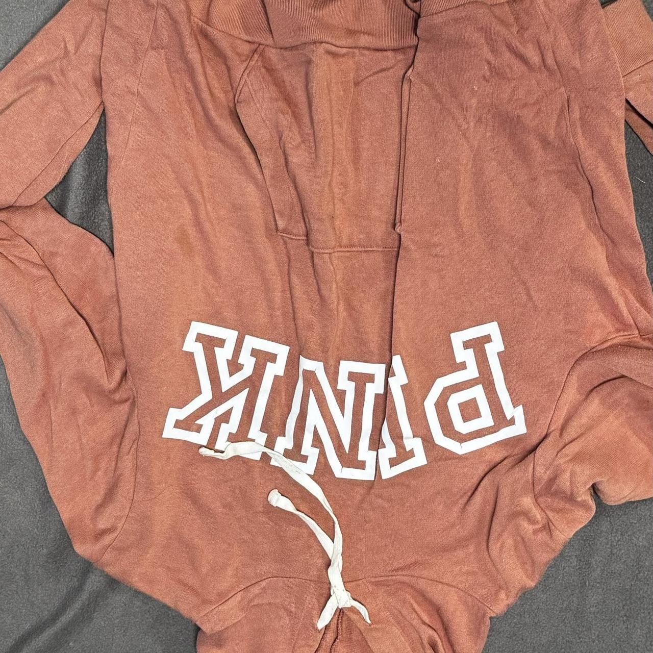 Pink Victoria s Secret cropped hoodie