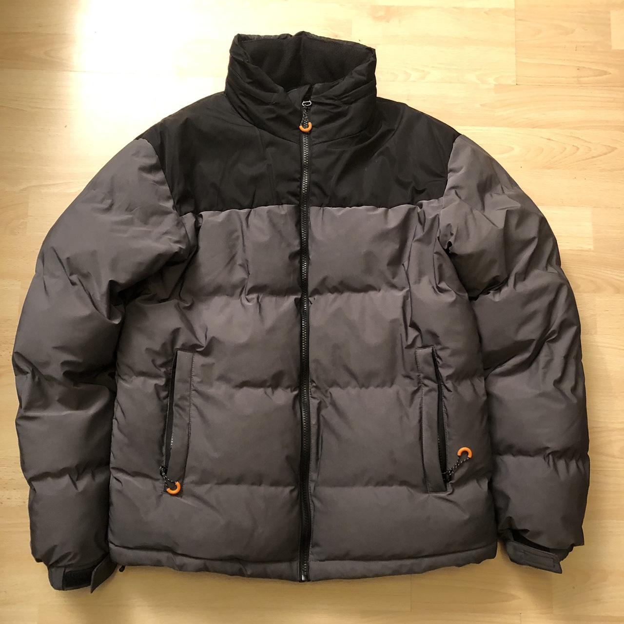 Primark Men's Grey and Black Coat Depop