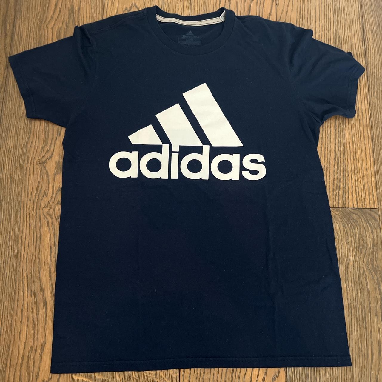 Navy Blue Adidas Tee SIZE M - Depop