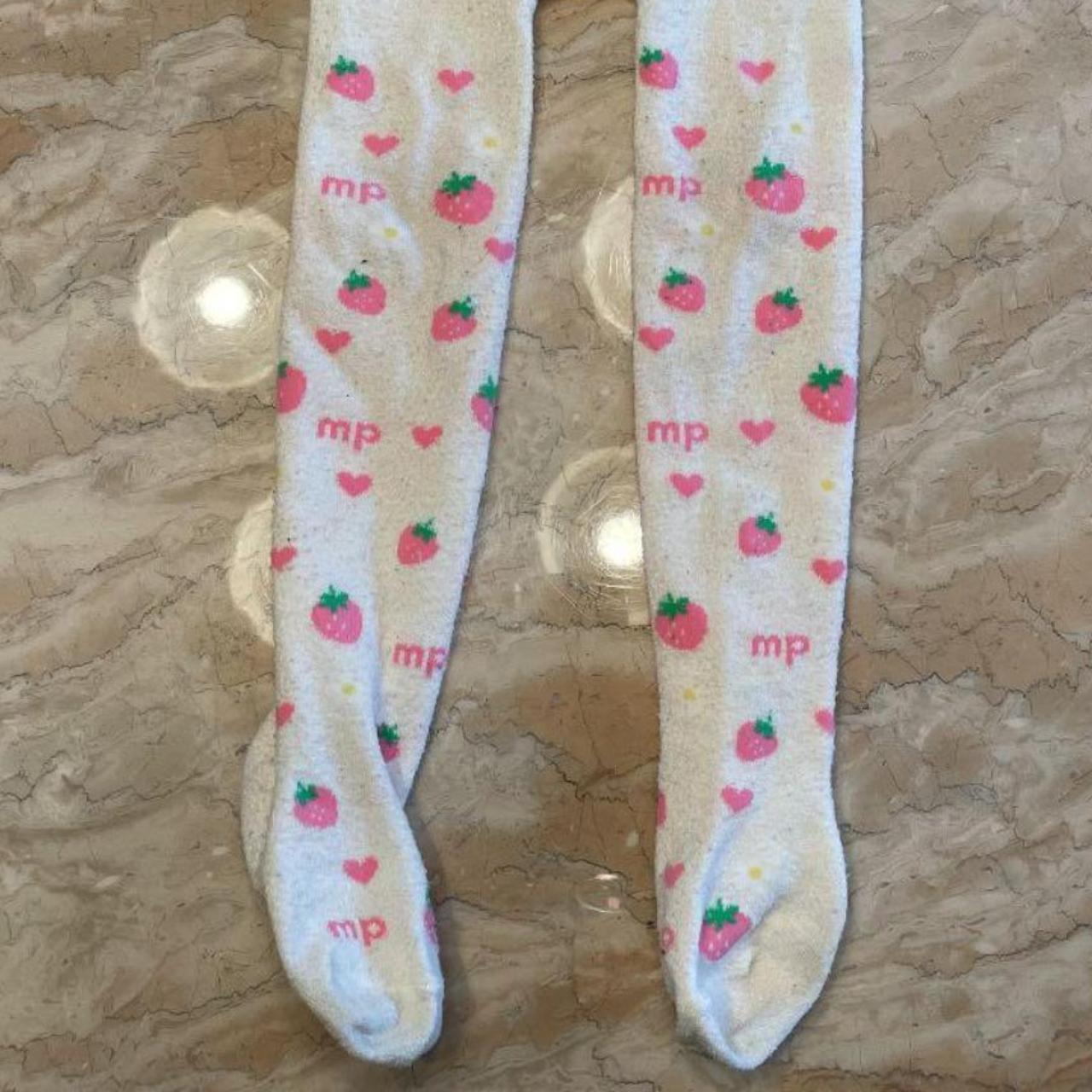 🍓꒱ ↳┊mezzo piano strawberry socks / tights /... - Depop