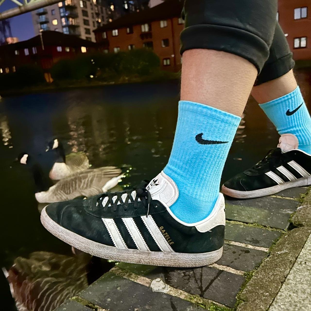 Nike Men's Blue and Black Socks | Depop