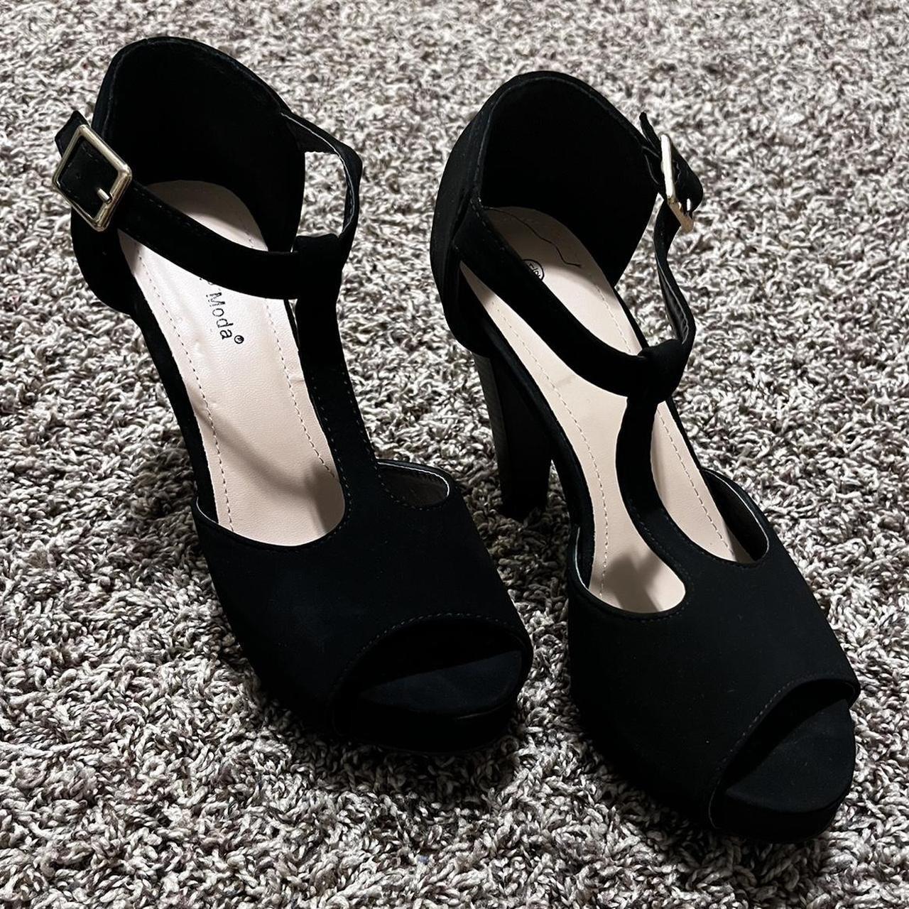 TOP Moda black heels!!! - women's size 7 1/2 - only... - Depop