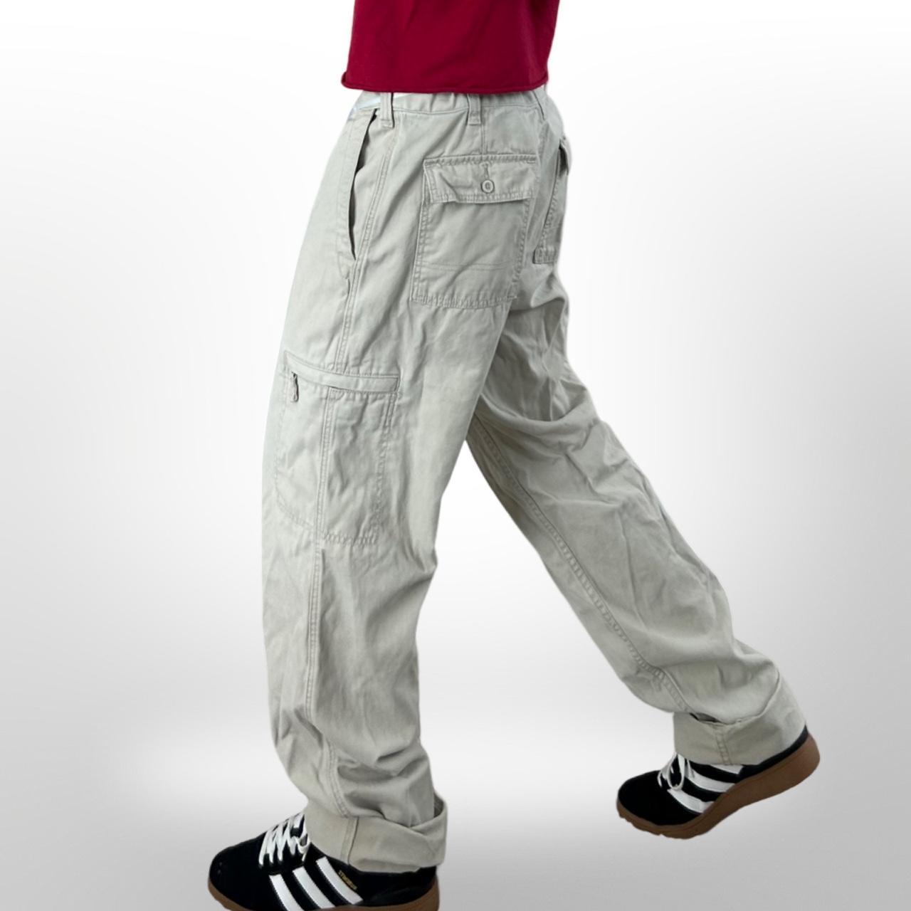 Vintage Y2K Baggy Cream Utility Pants Brand... Depop