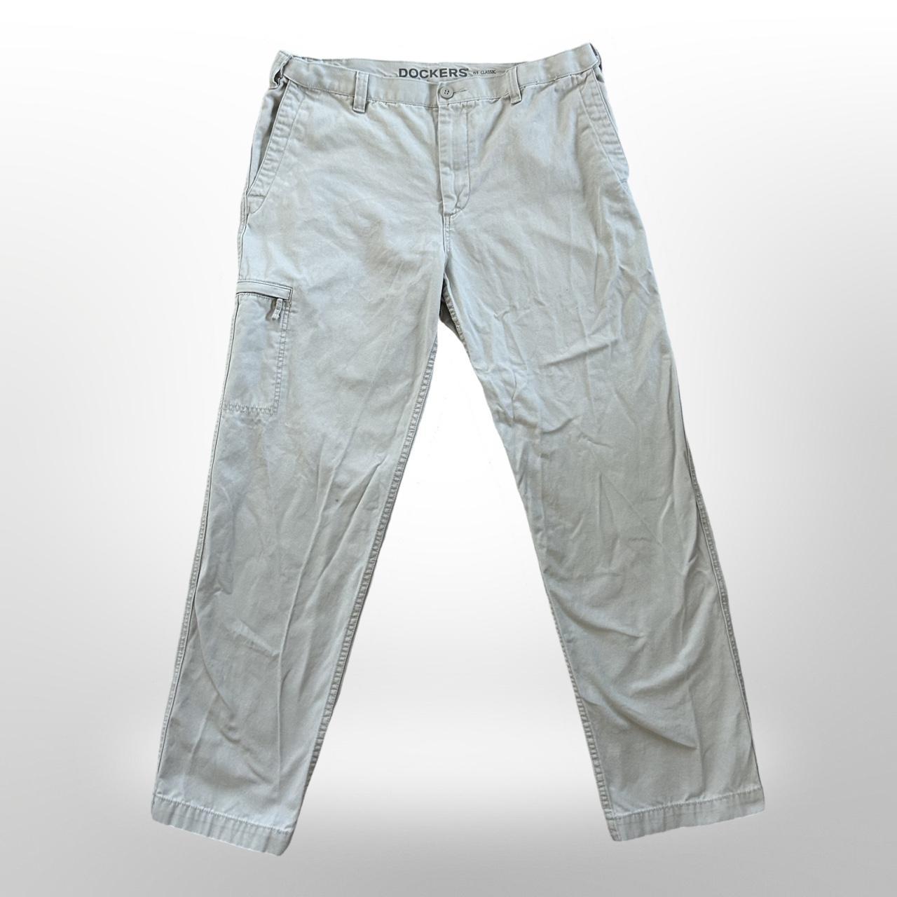 Vintage Y2K Baggy Cream Utility Pants Brand... Depop