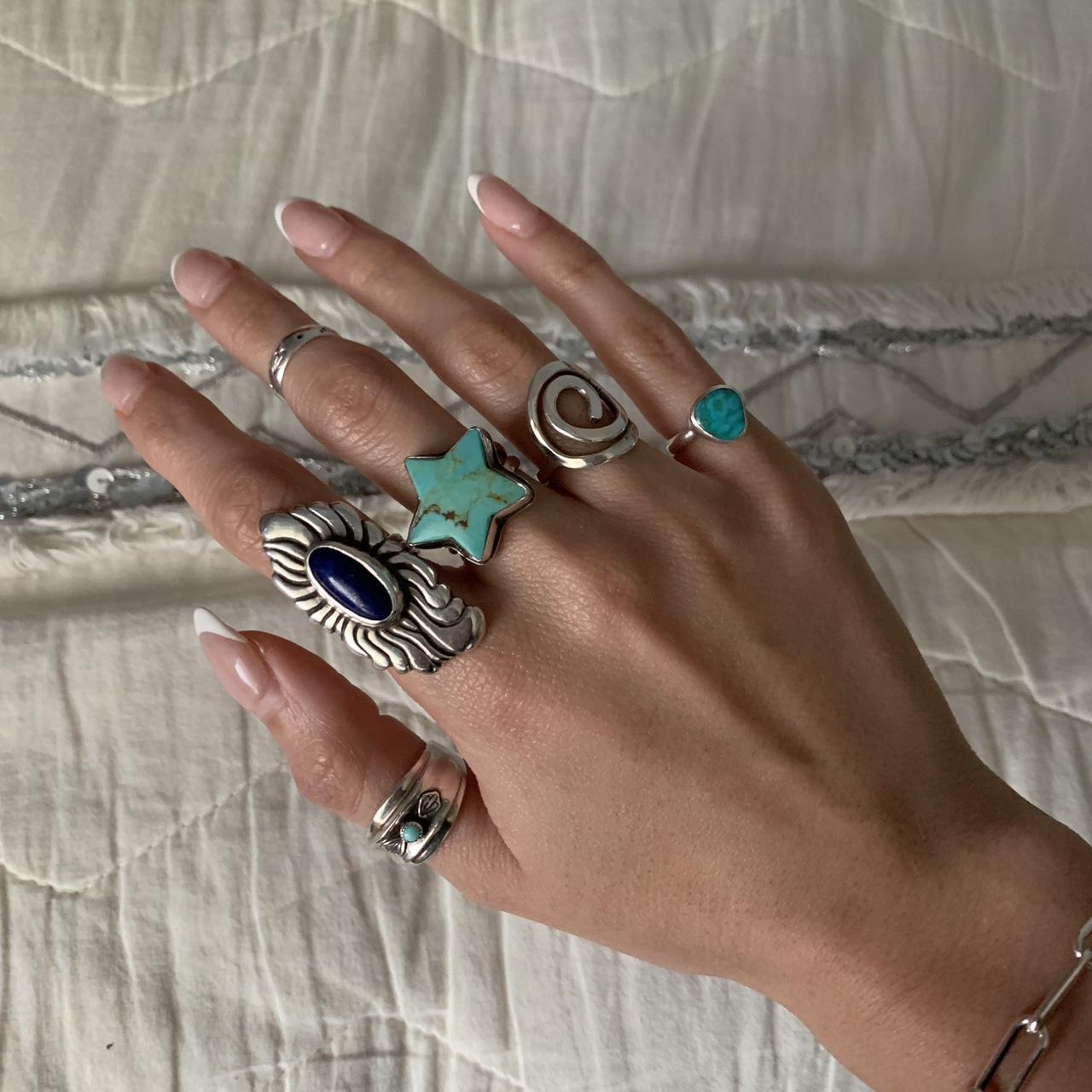 Women's Ring - Blue/Silver – Turquoise ring Solid… - image 1