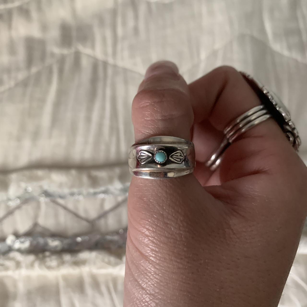 Women's Ring - Blue/Silver – Turquoise ring Solid… - image 2