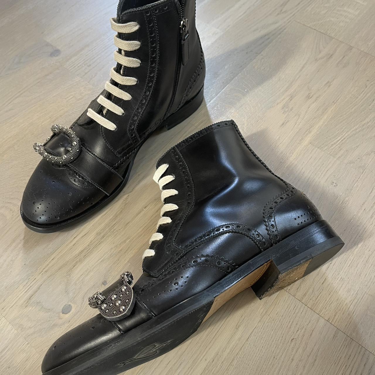 GUCCI Queercore Lace-up Brogue Boots buckle SHOES... - Depop