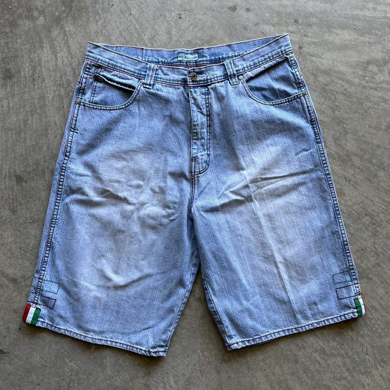 Baggy Washed Mexican Flag Jean Short Size /... - Depop
