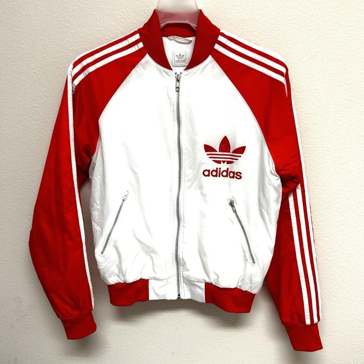 Adidas red bomber top jacket