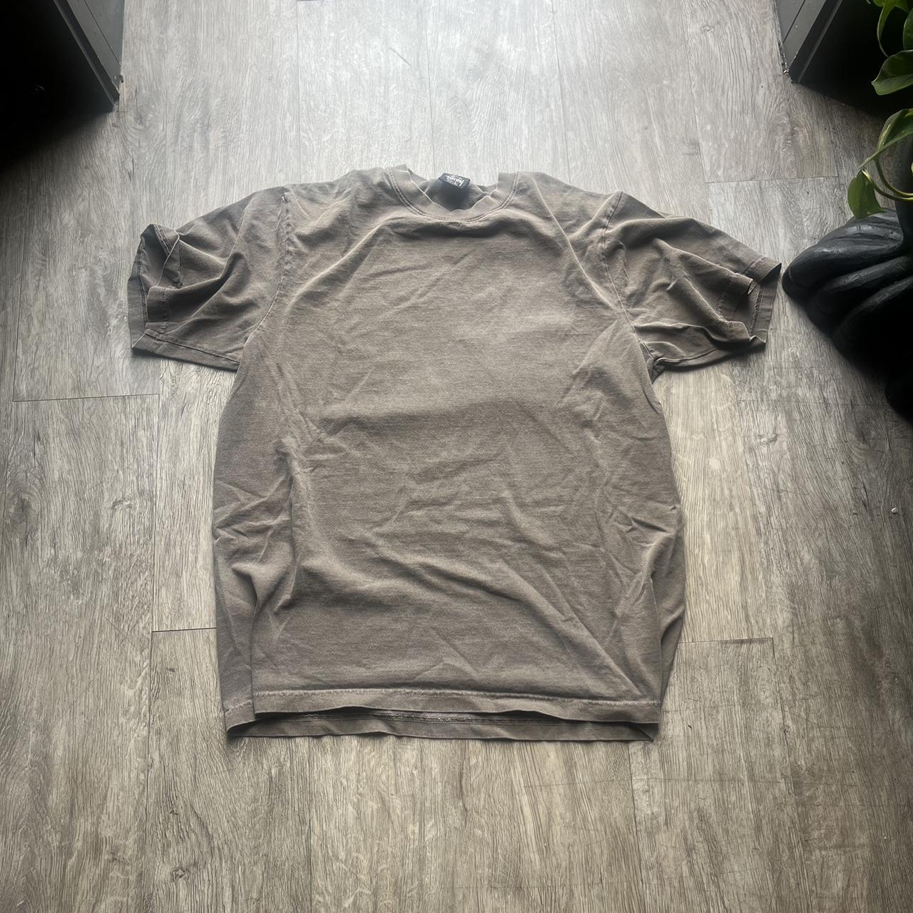 large brown stussy blank tee - Depop