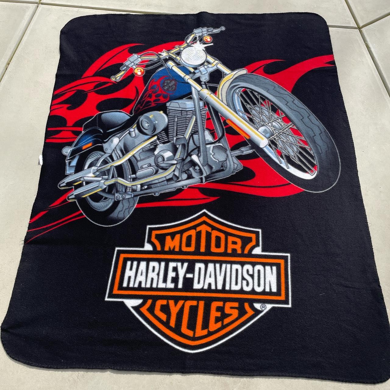 Vintage Harley Davison blanket Rare Depop