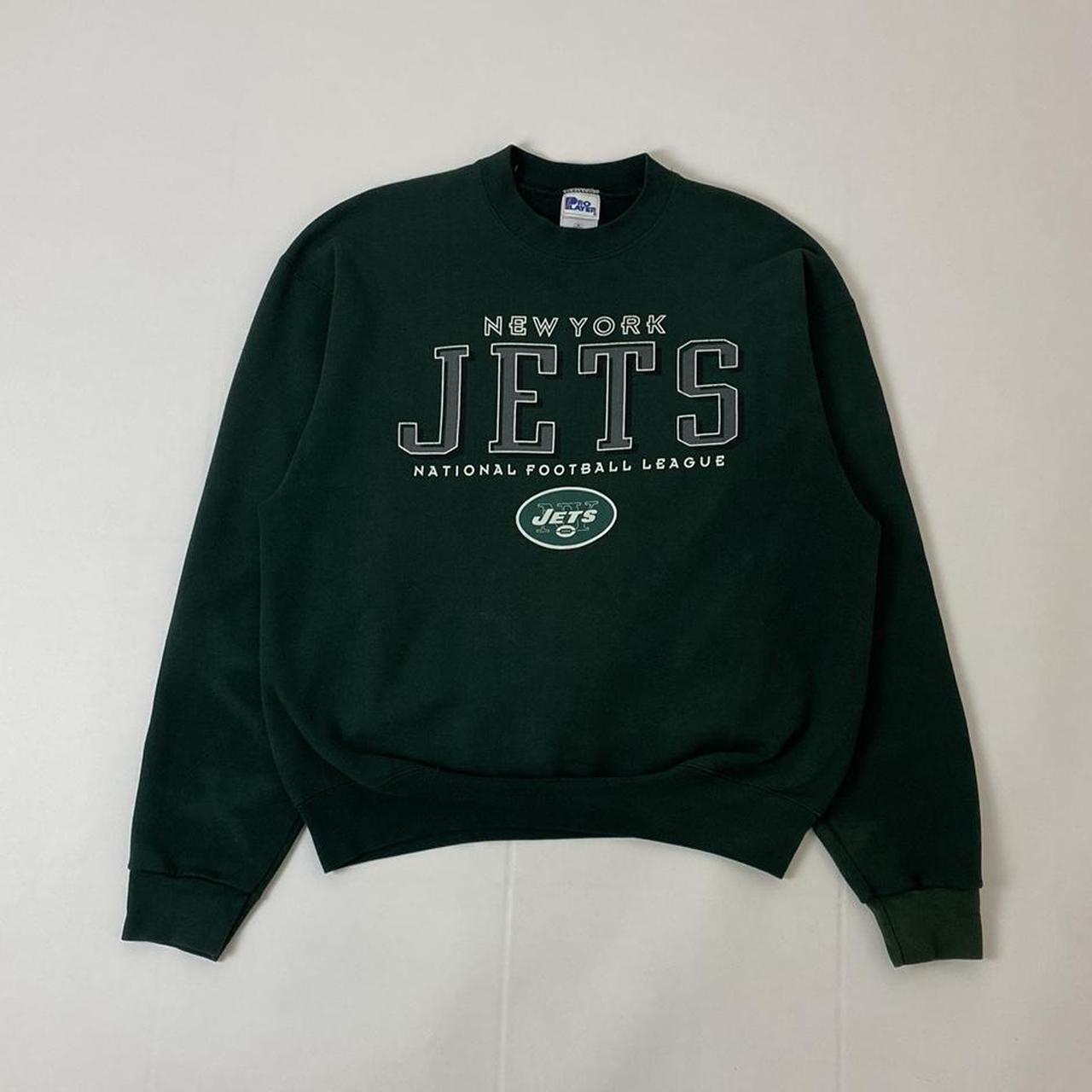 90s vintage ny jets sweatshirt / pullover / jumper - Depop