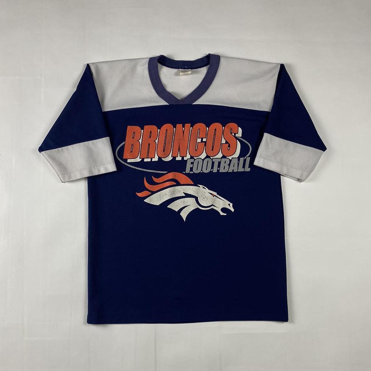 Vintage Denver Broncos Sweatshirt Youth Large Gray Blue Nike Made In USA  Boys