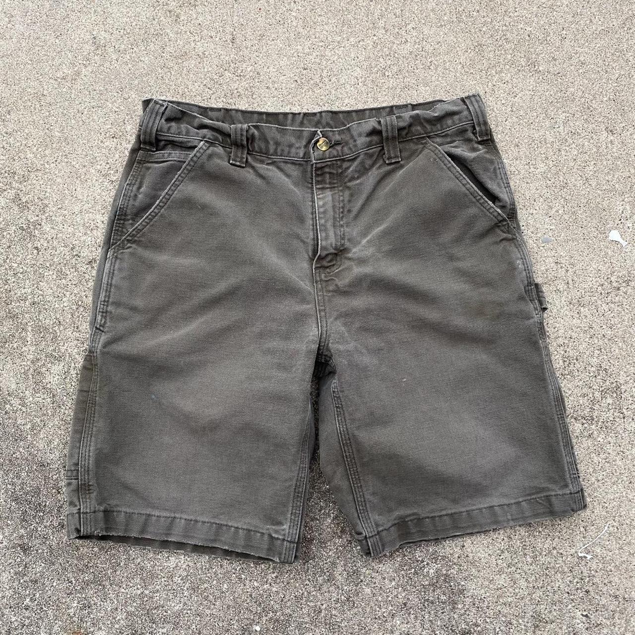 Carhartt Faded Khaki Carpenter Shorts Size Depop   P0 