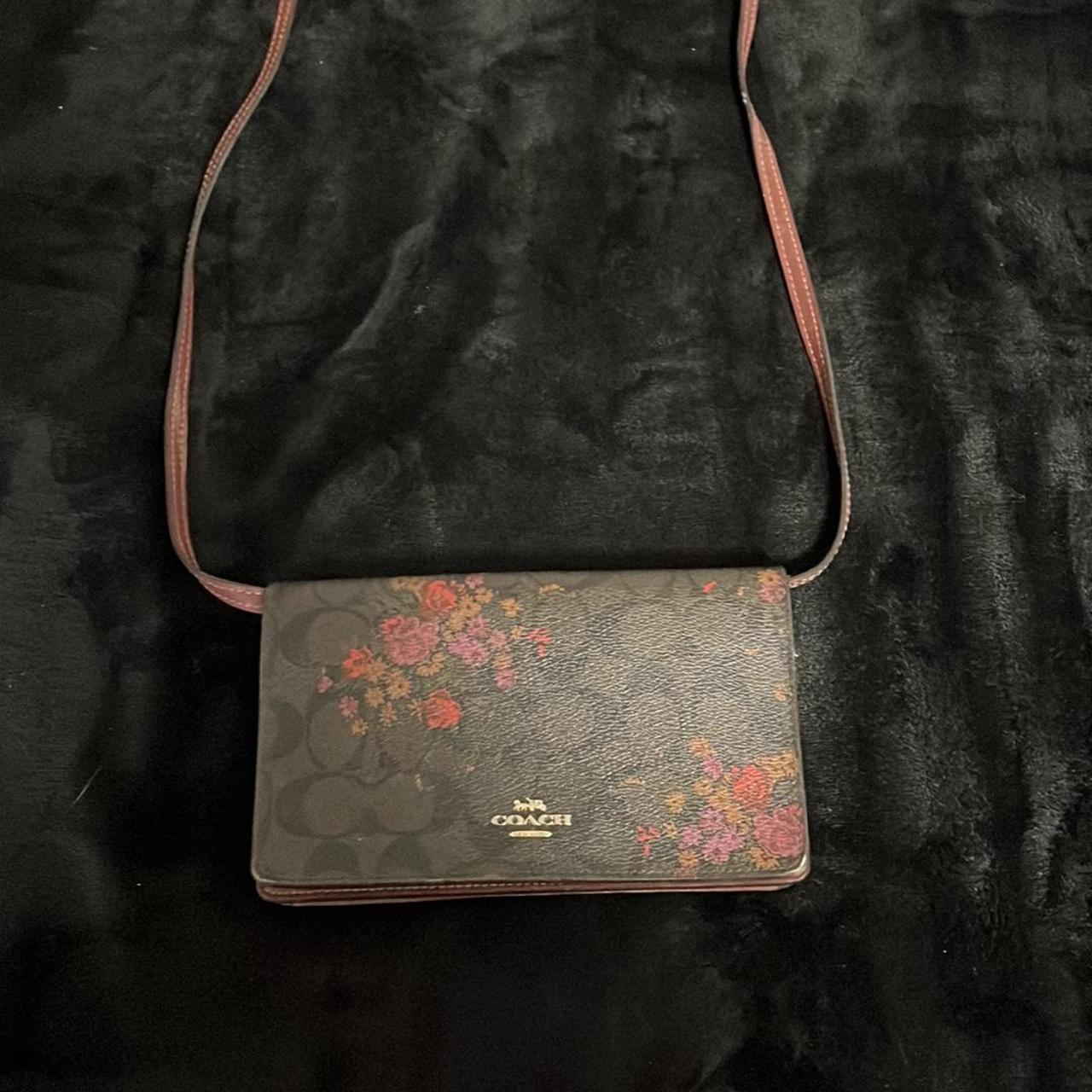 coach floral purse fair condition minor peeling... Depop