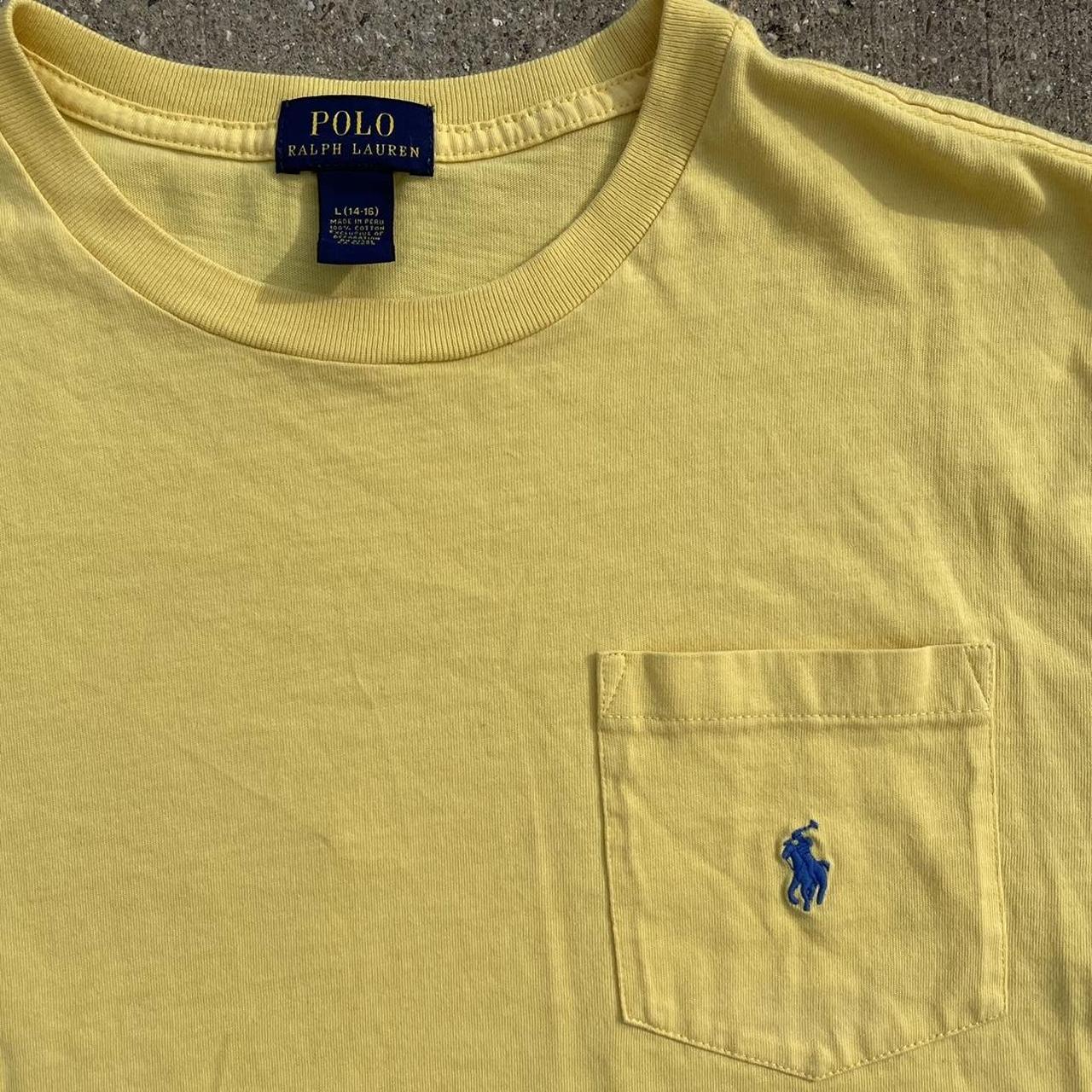 Polo Ralph Lauren Kids Yellow and Navy T-shirt | Depop