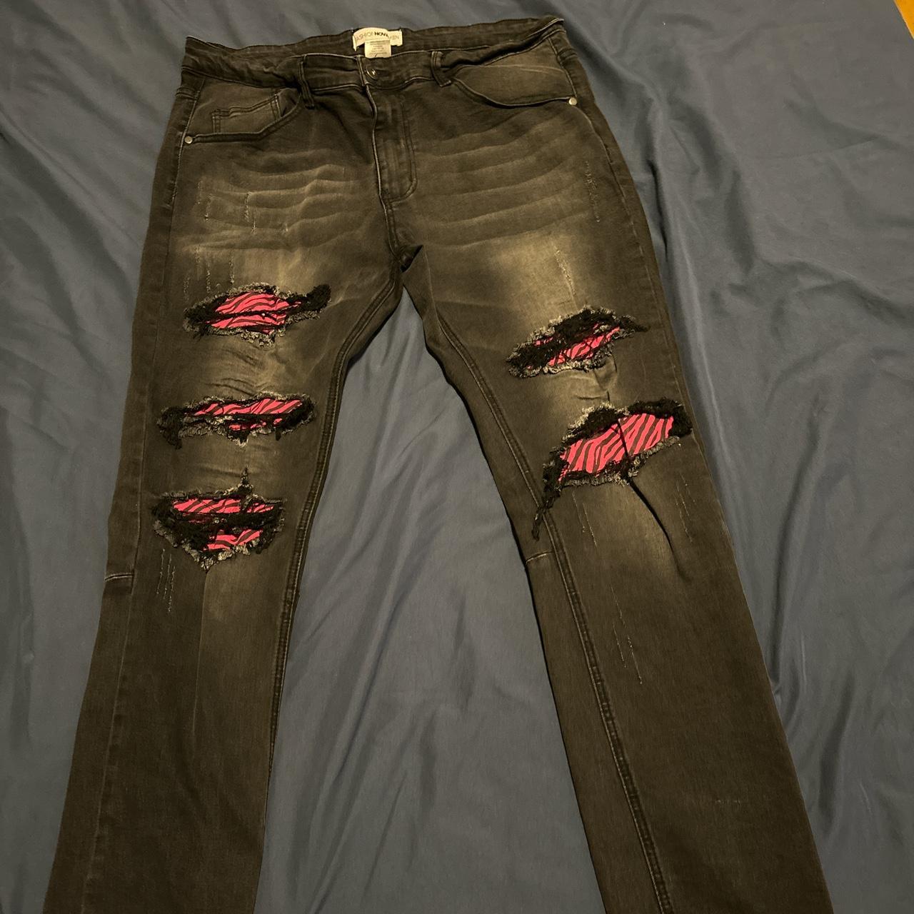 Pink store flame jeans