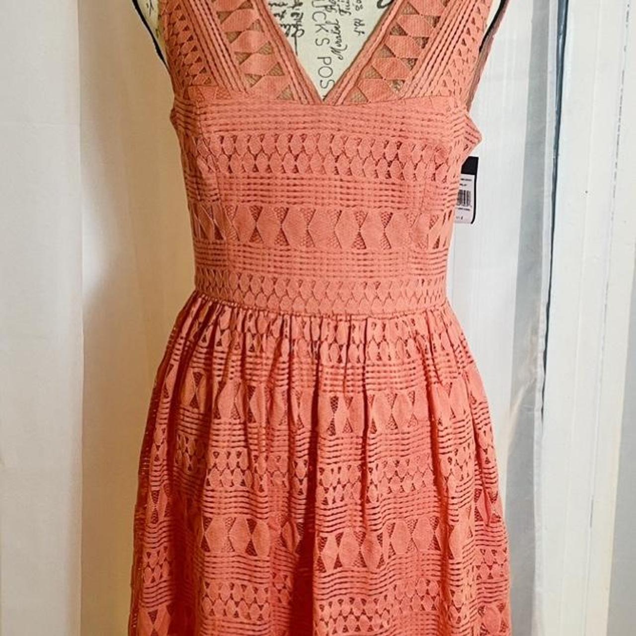 Coral and on sale tan dress