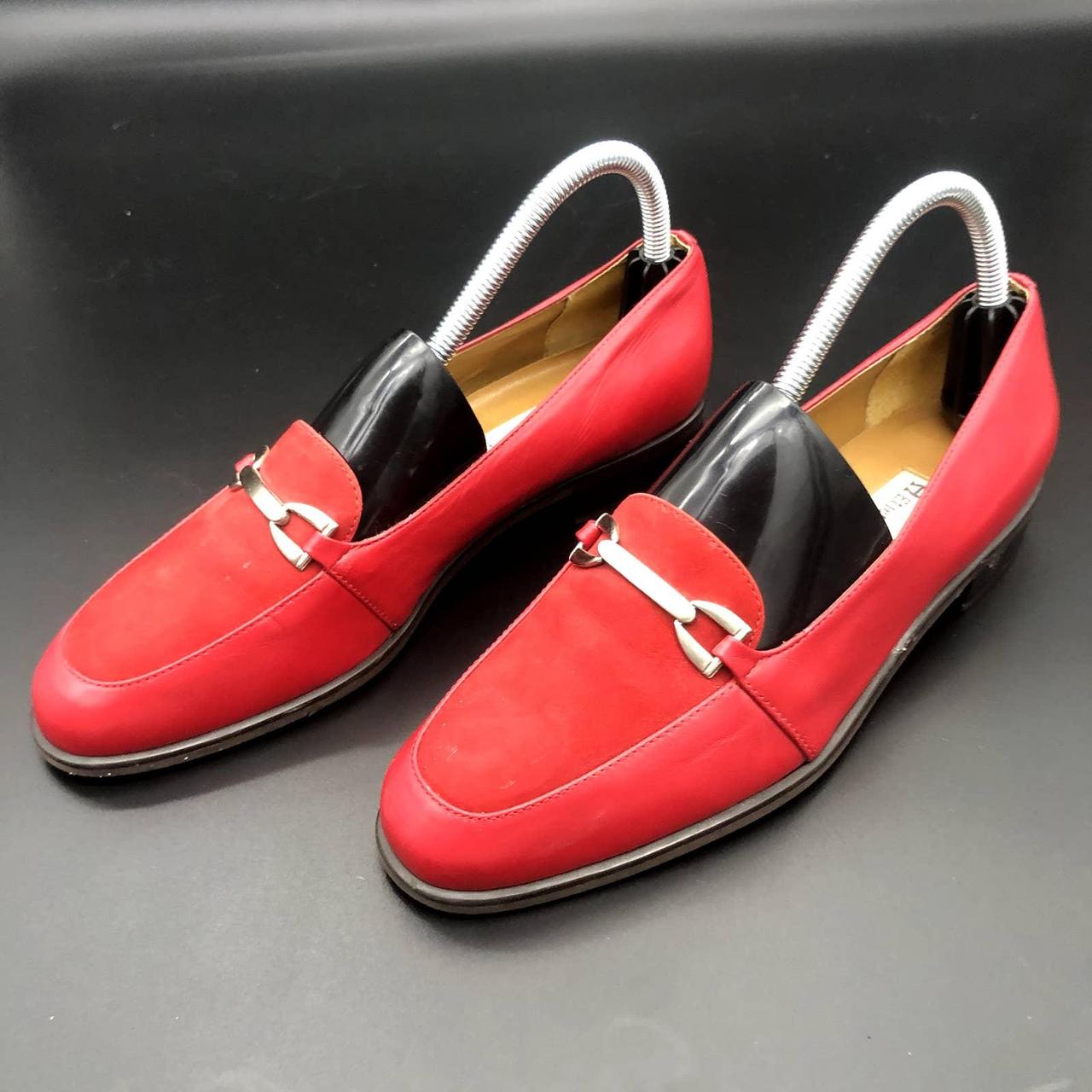 Red suede and smooth leather Etienne Aigner loafers