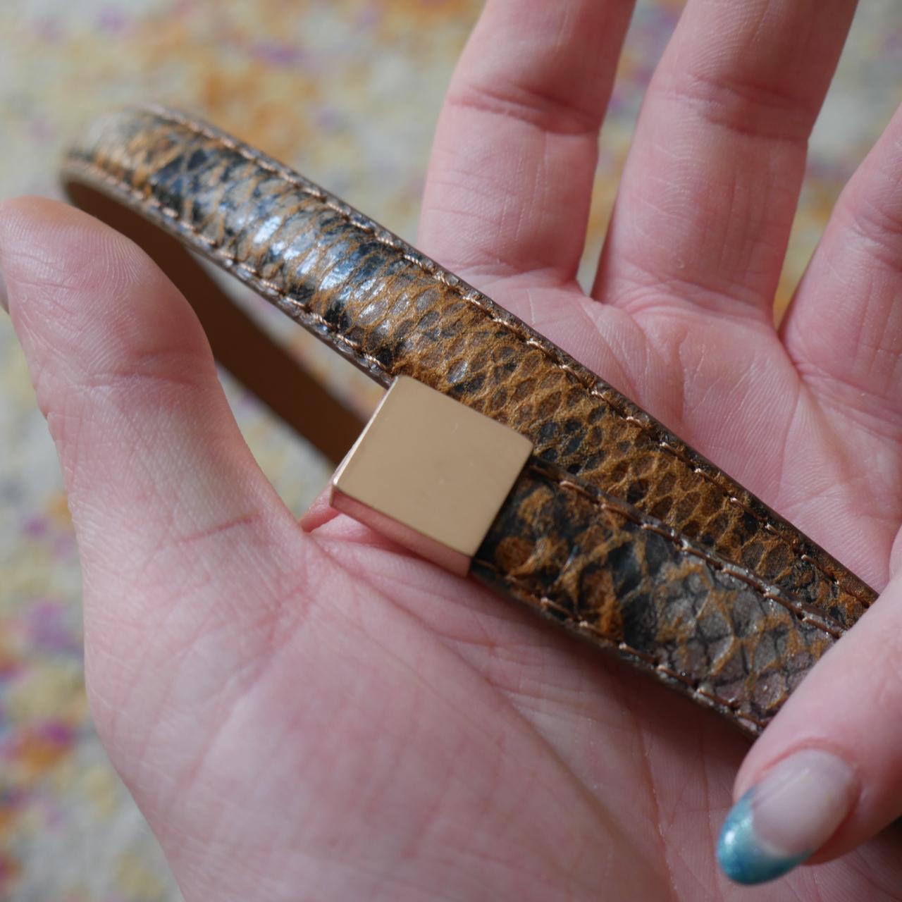 Primark Brown Snakeskin Waist Belt Signs of Wear,... Depop