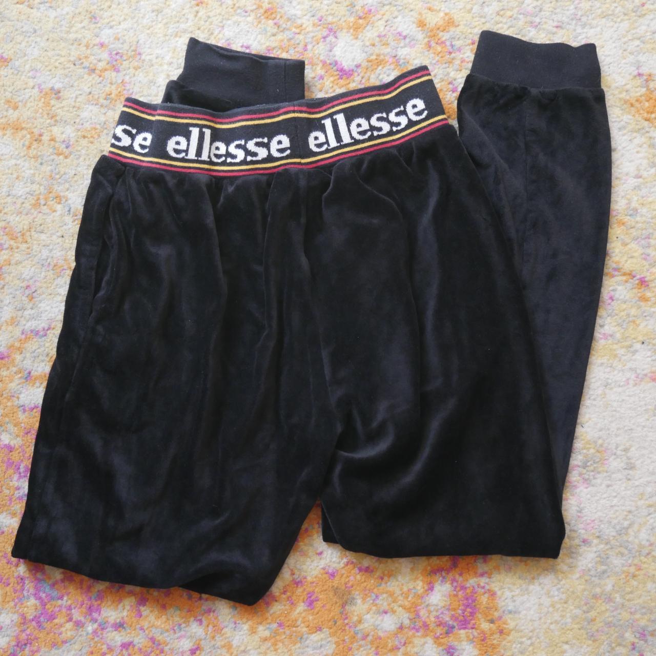 Ellesse Black Velour Joggers Some Signs Of Wear Depop 4525