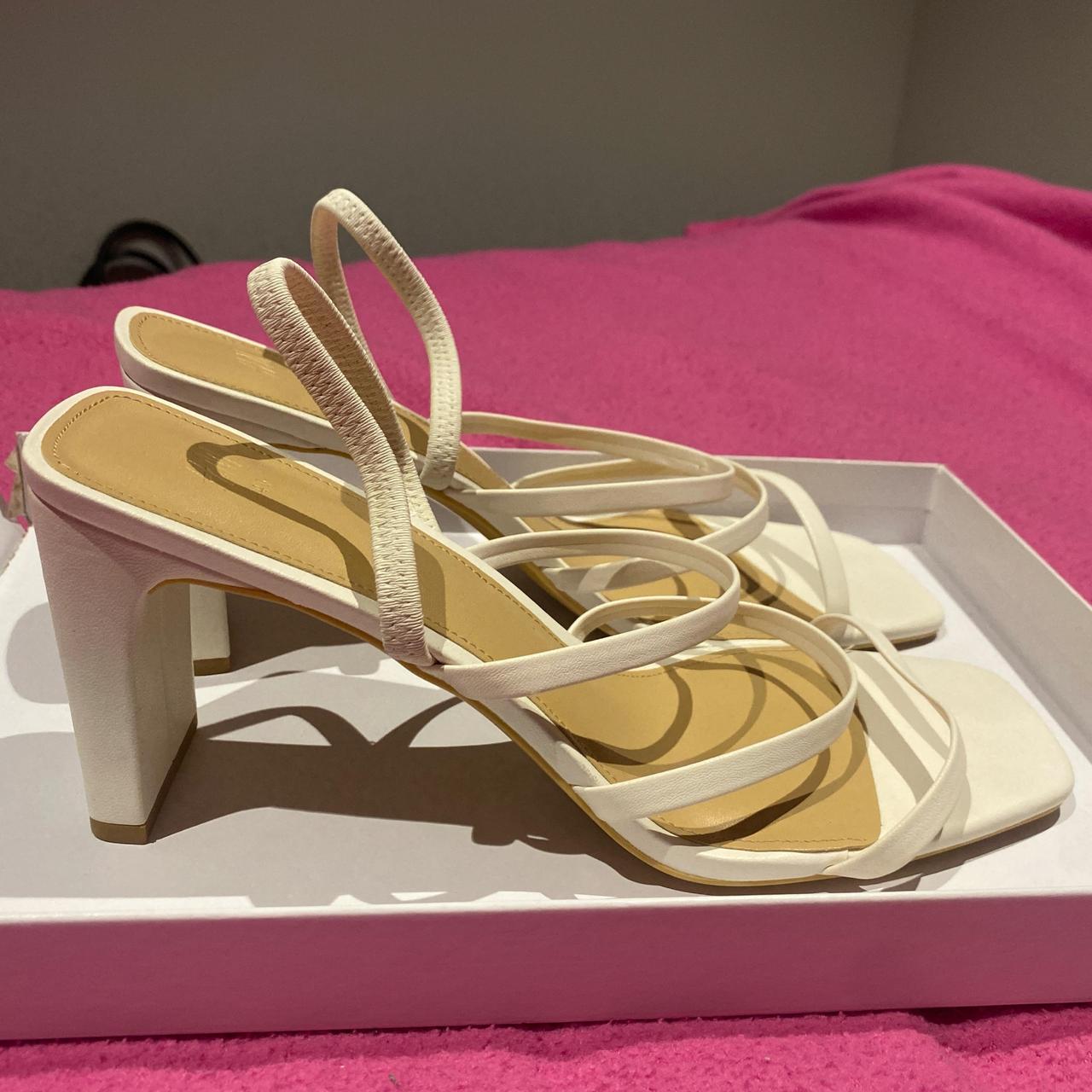 boohoo white strappy heels