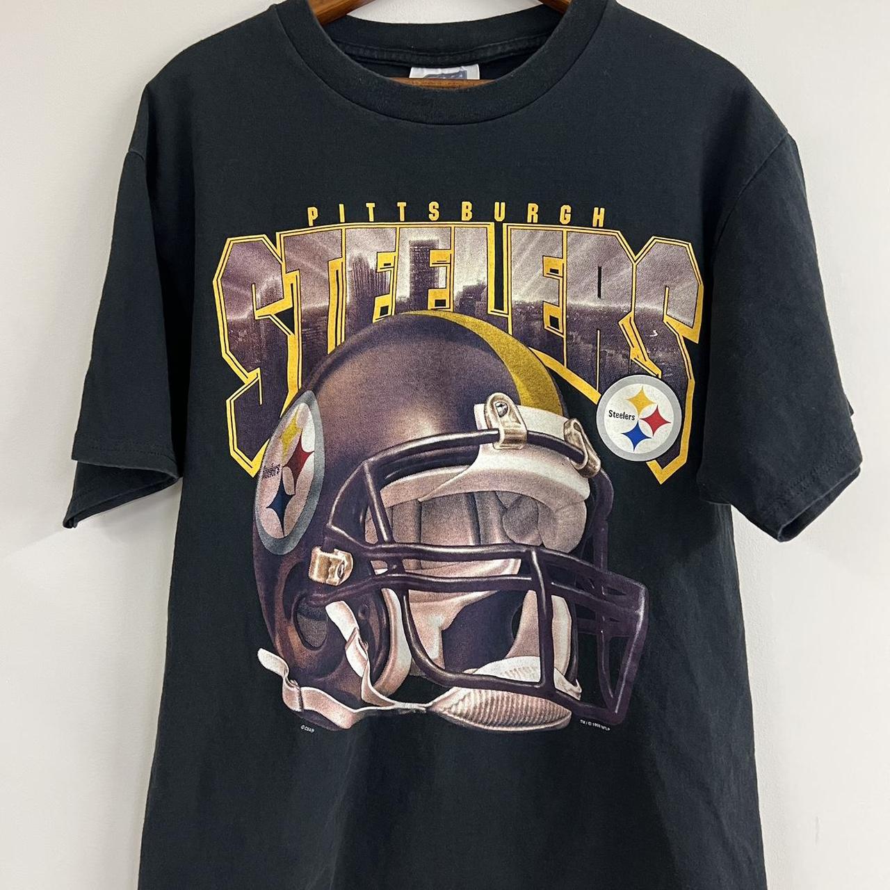 NFL Pittsburgh Steelers Big Logo Helmet T-Shirt (L)