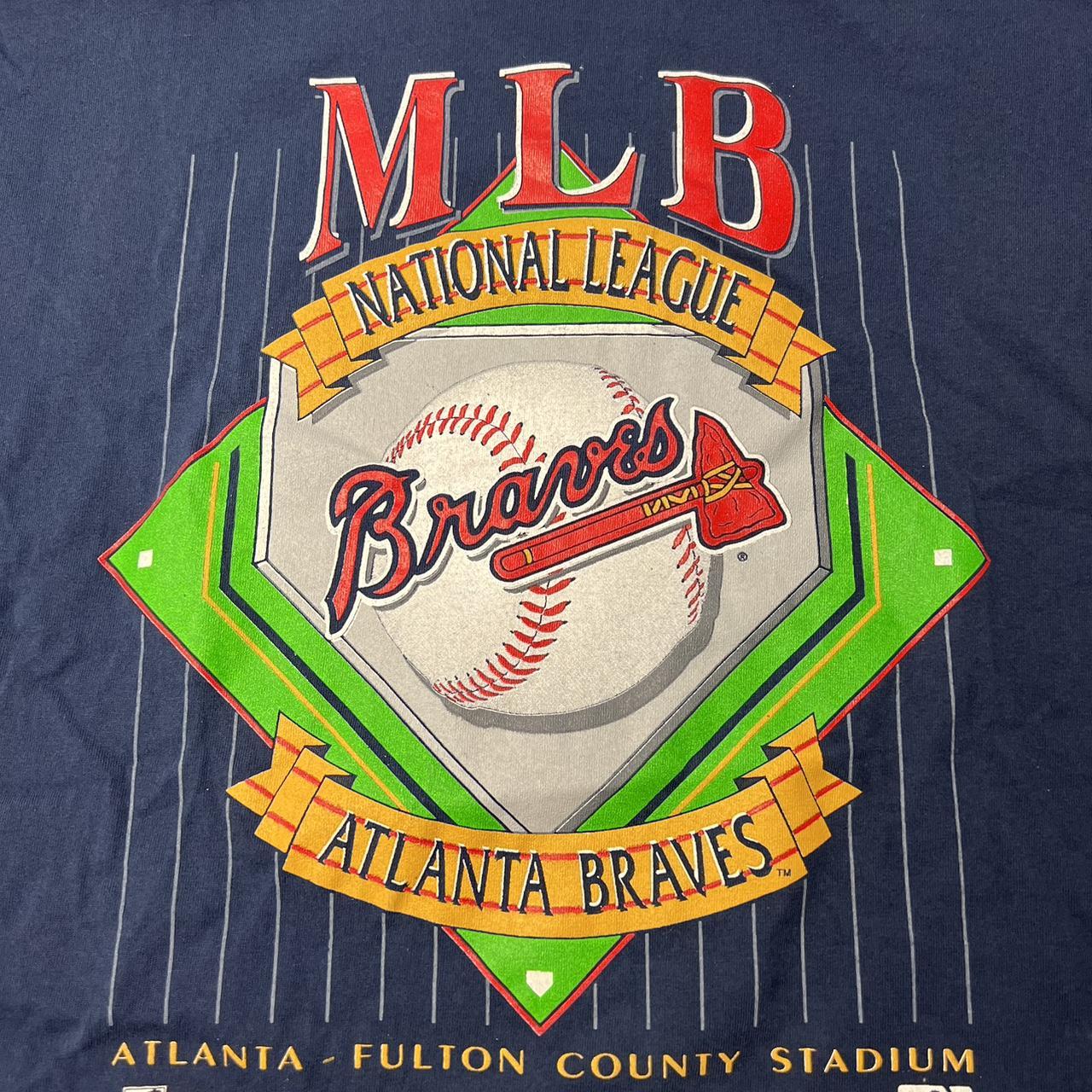 Vintage Atlanta Braves T Shirt Mens XL Red Single Stitch Fulton