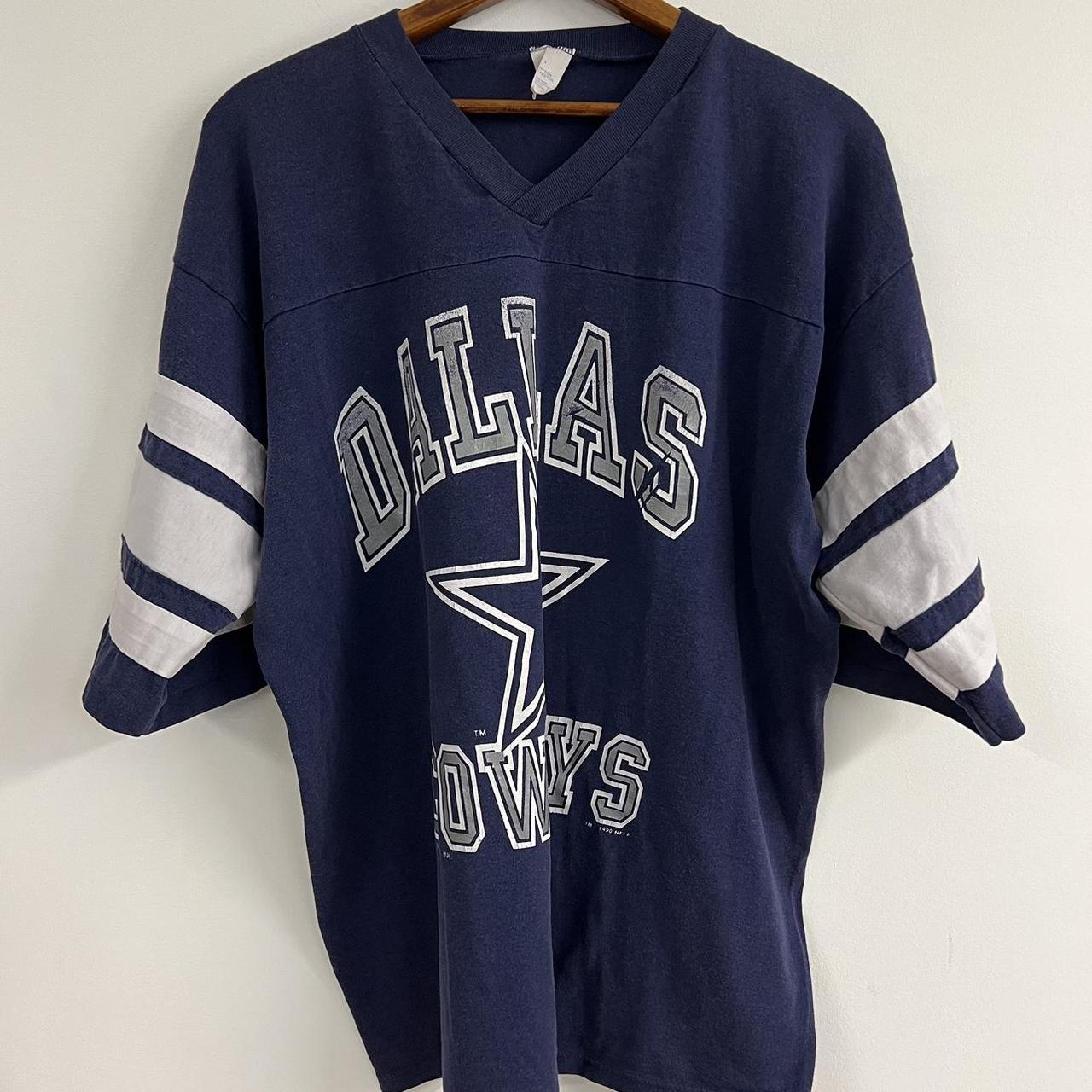 Vintage 80s DALLAS COWBOYS Football NFL Blue T-shirt Logo 7 