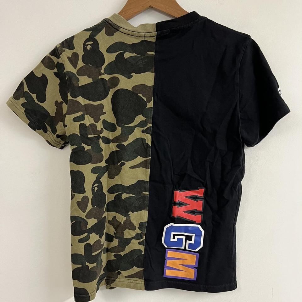 half camo half black bape shirt