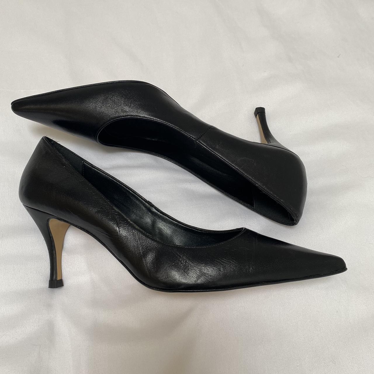 Roland Cartier BRAND NEW kitten heel black leather... - Depop