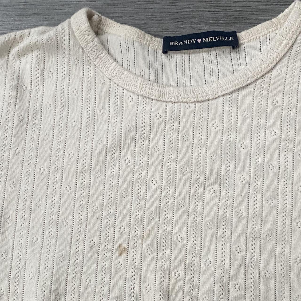 Brandy Melville Women's Cream and White Shirt | Depop