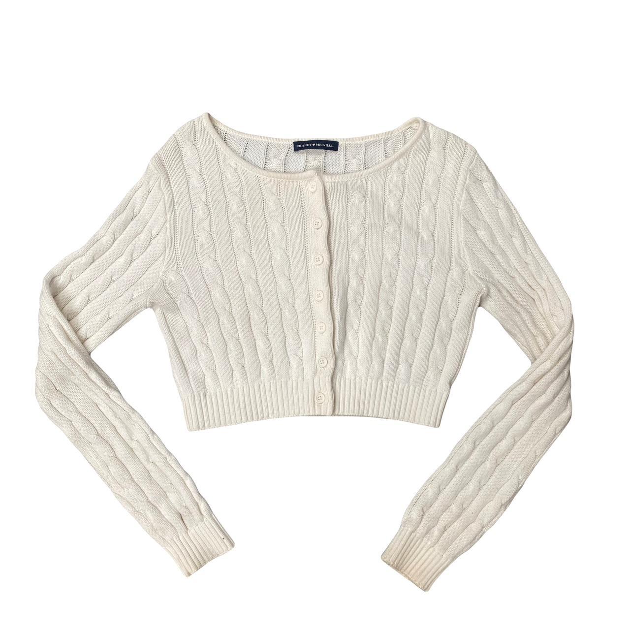 Brandy Melville Women's Cream and White Jumper | Depop