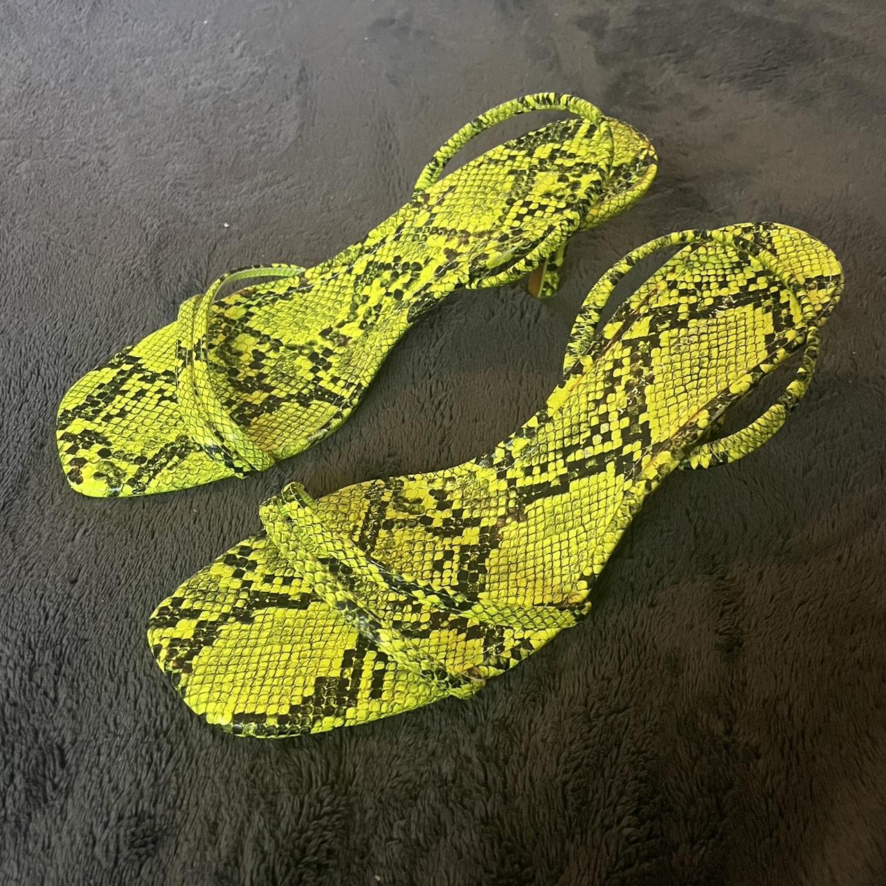 Lime green outlet snake heels