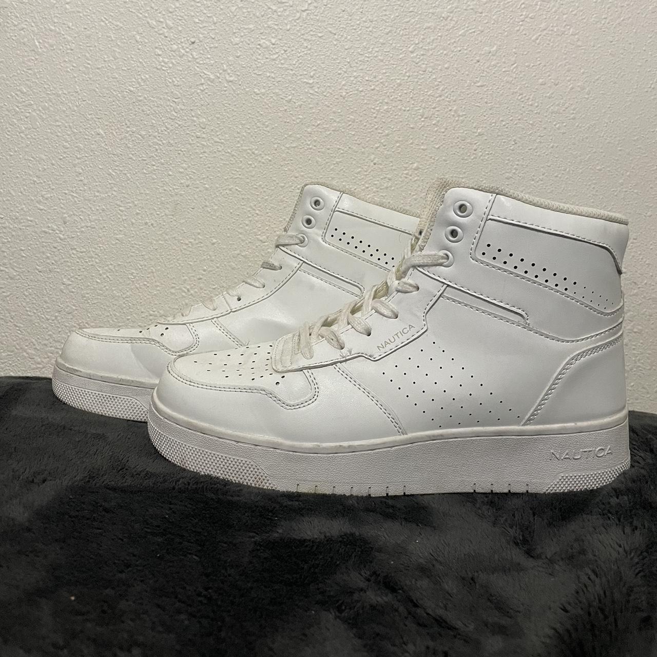 nautica white leather sneakers