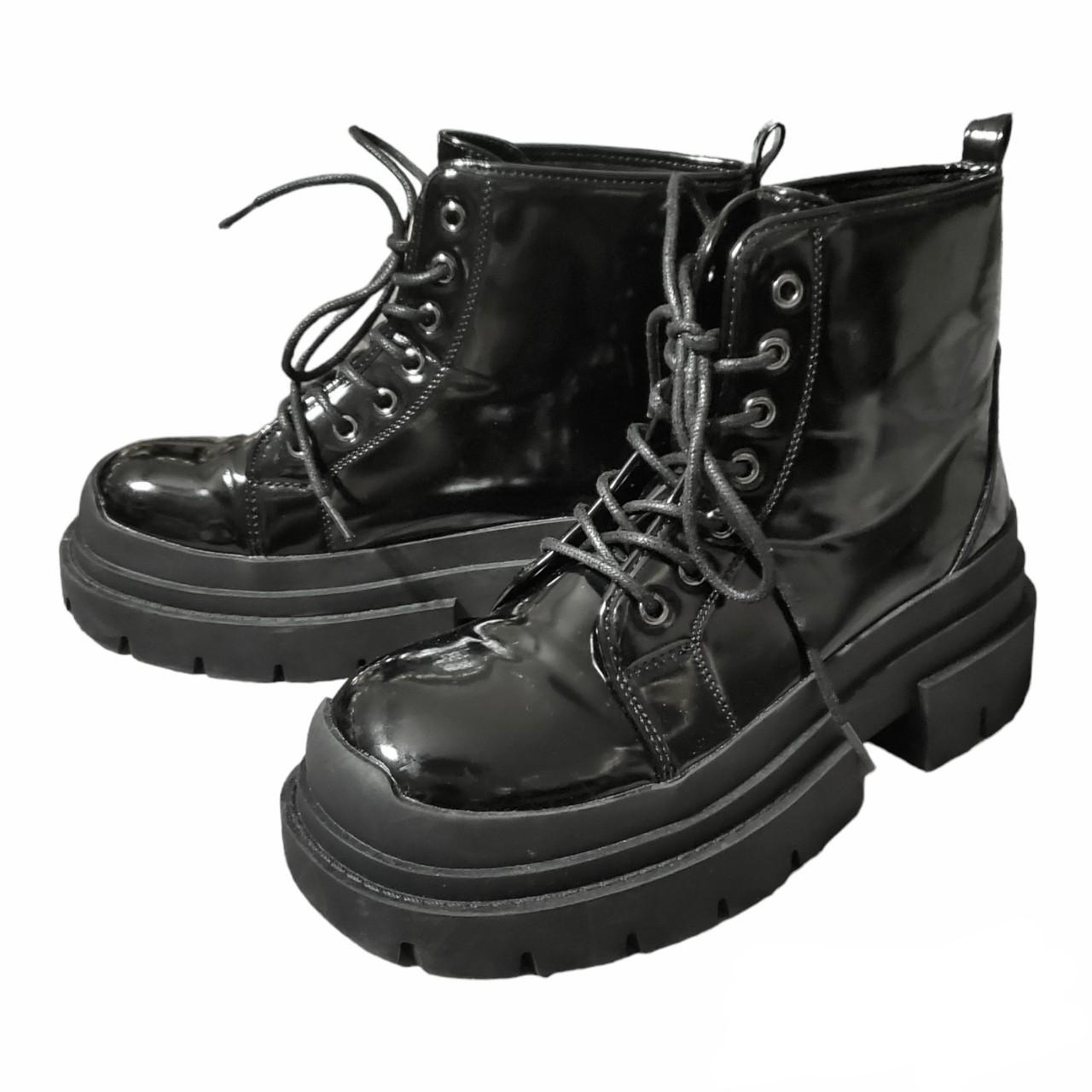 combs platform combat boot black