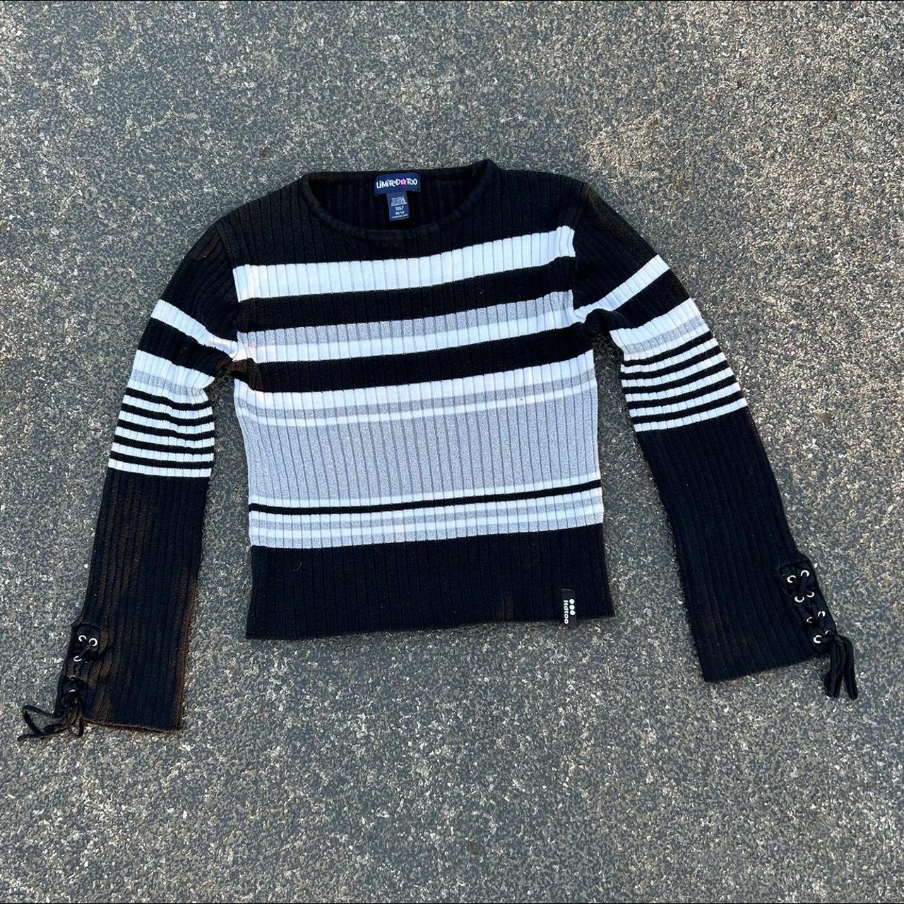 Y2K Striped Shirt -fits like S/XS #y2k #stripes... - Depop