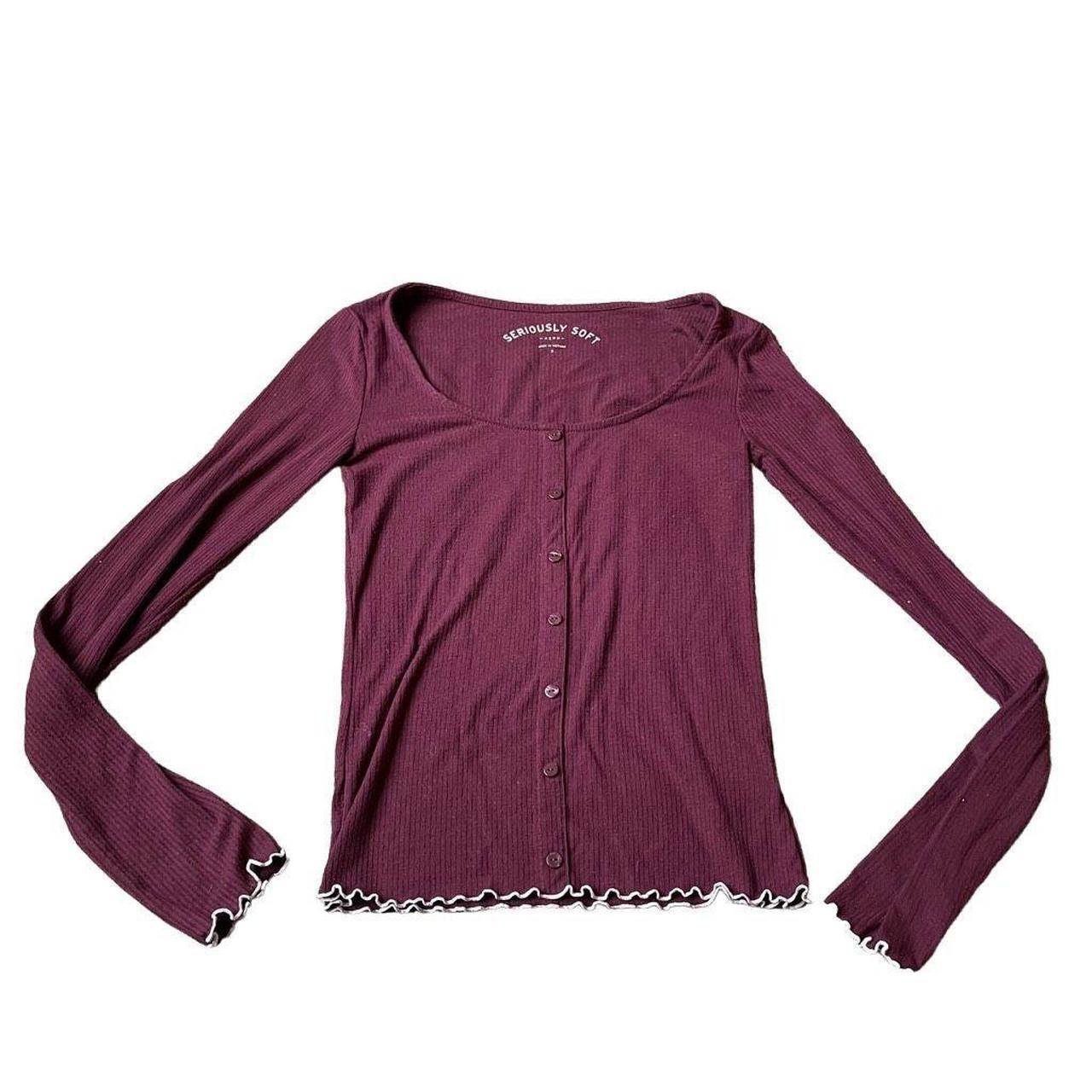 Magenta Purple Long Sleeve Crop Top