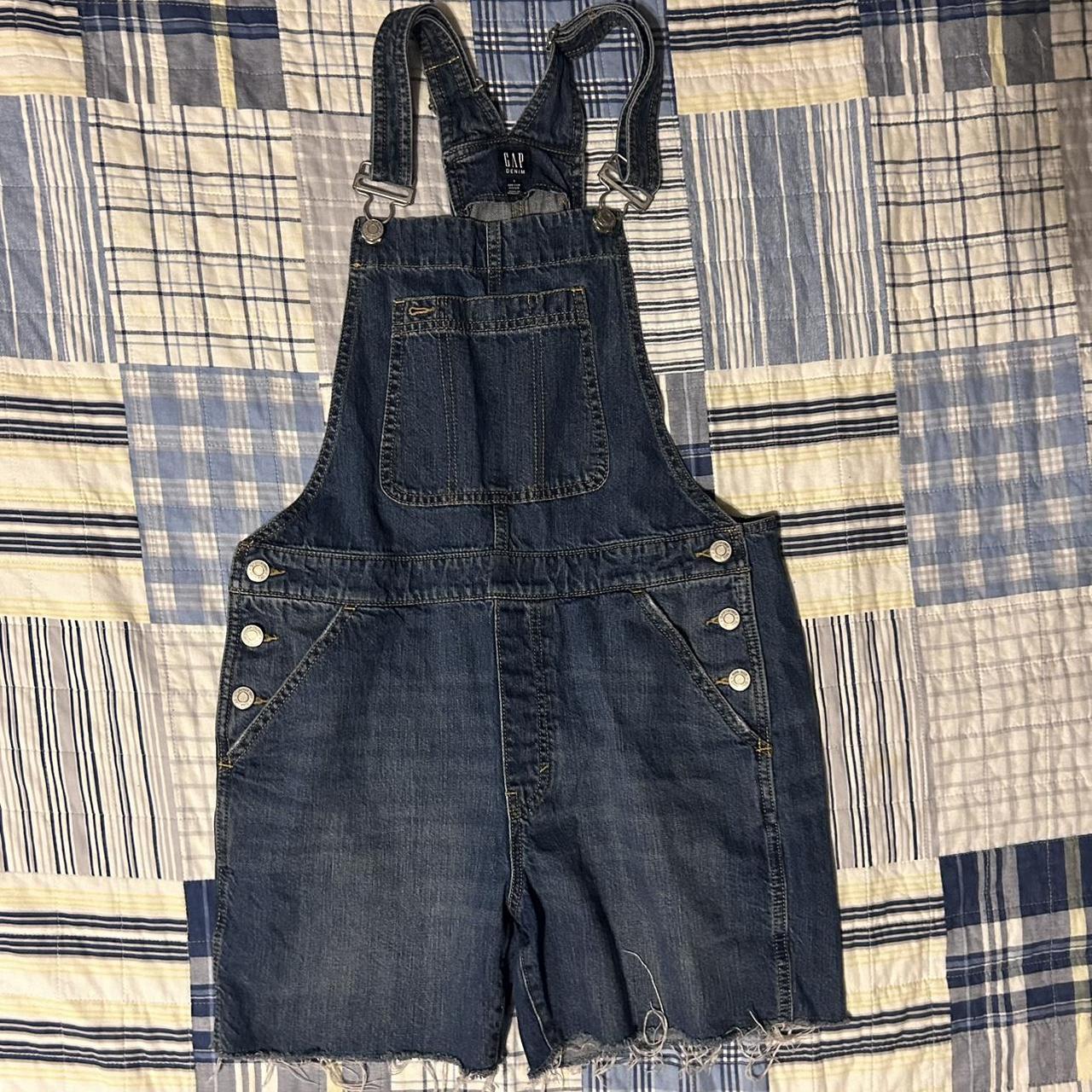 super cute gap denim overalls. adorable in the... - Depop