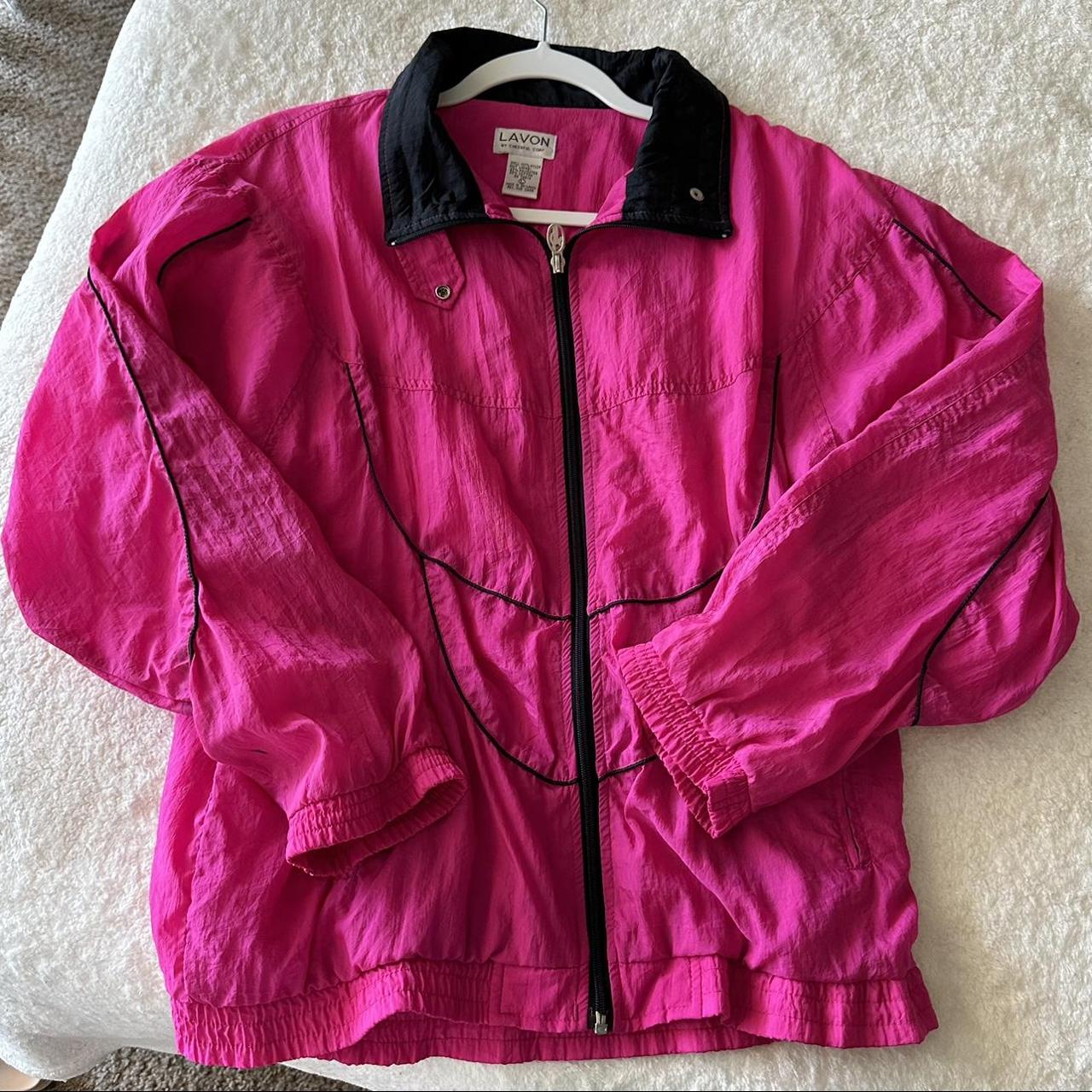 80's- 90's VINTAGE LAVON WINDBREAKER BARBIE PINK •... - Depop