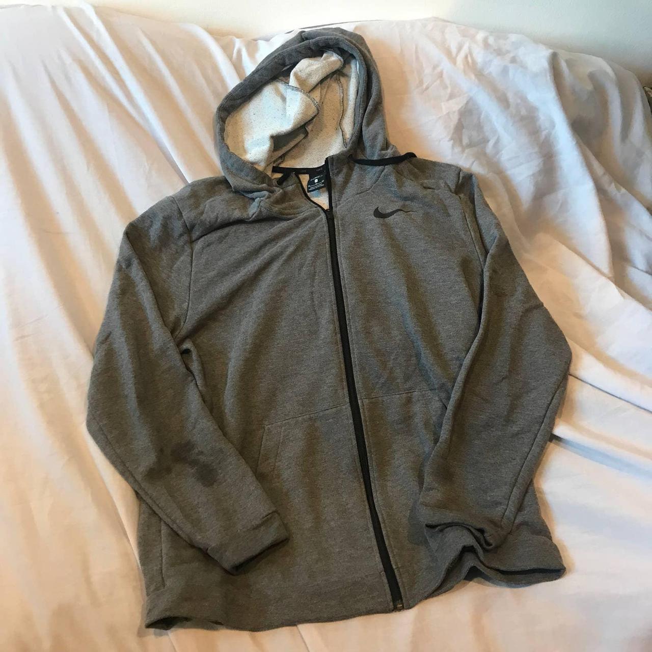 Nike Dri-Fit Gray Zip up Hoodie, Men's... - Depop