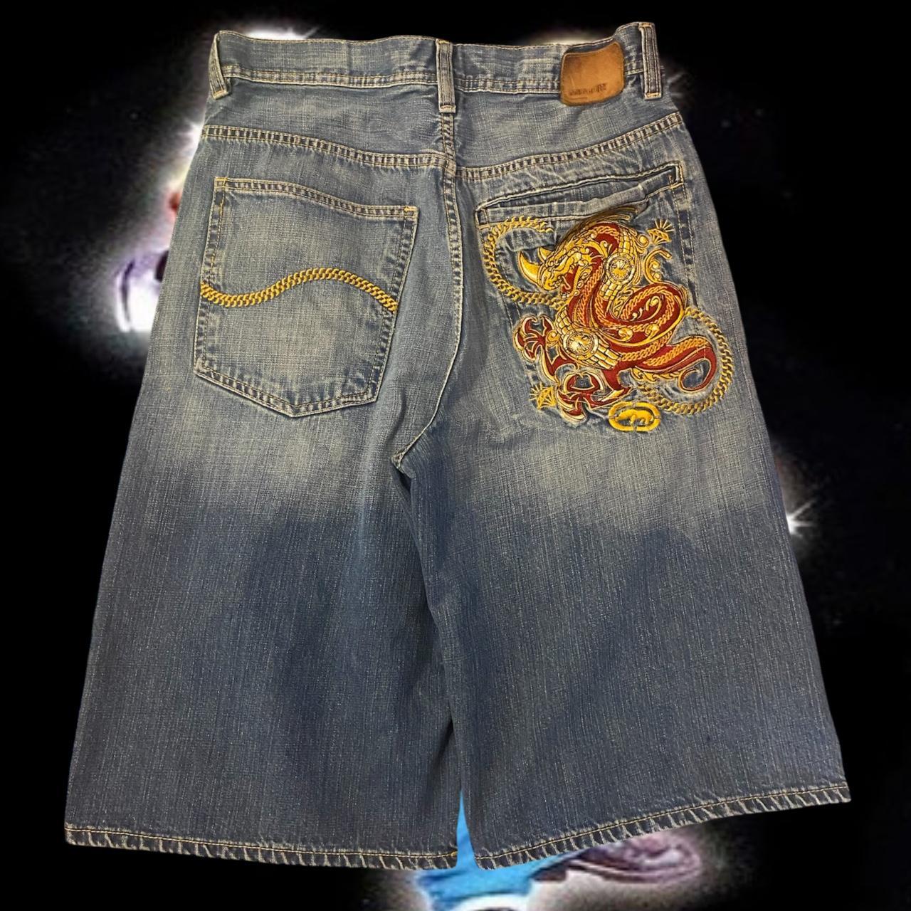 ヴィンテージ✨ECKO UNLT【BAGGY-FIT】刺繍 デニム✨アメカジ Vintage Ecko Unltd Jeans Mens 36 Denim Baggy Fit Embroidered