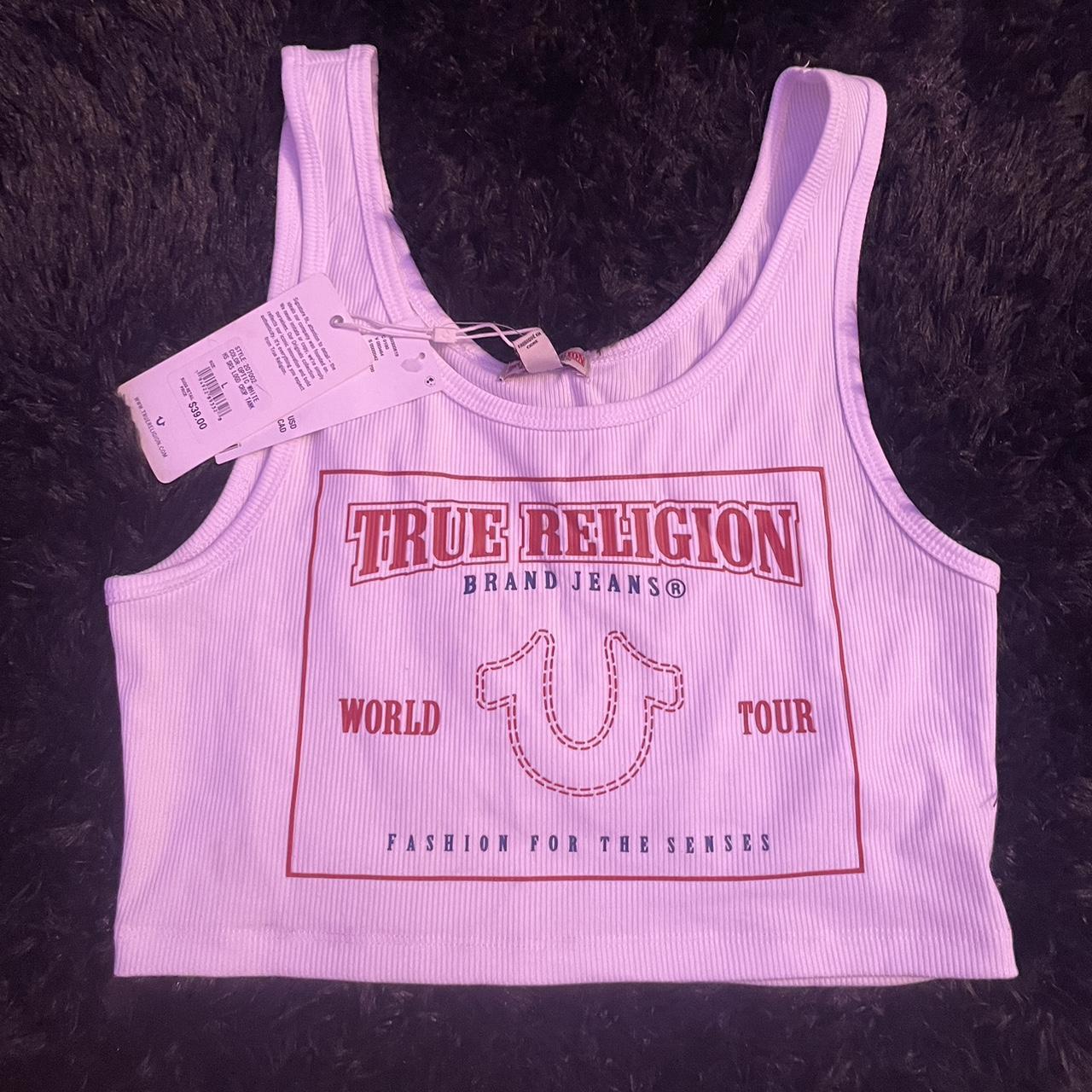 true religion crop top tank size L brand new never... Depop