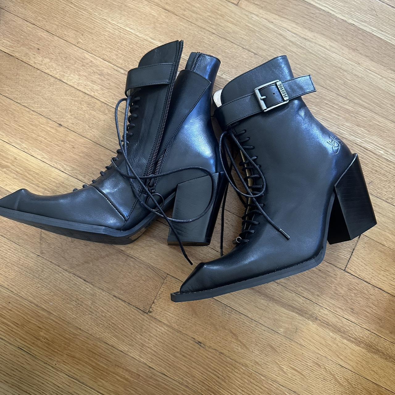 John fluevog cubist cupcake lace up ankle boot with... - Depop