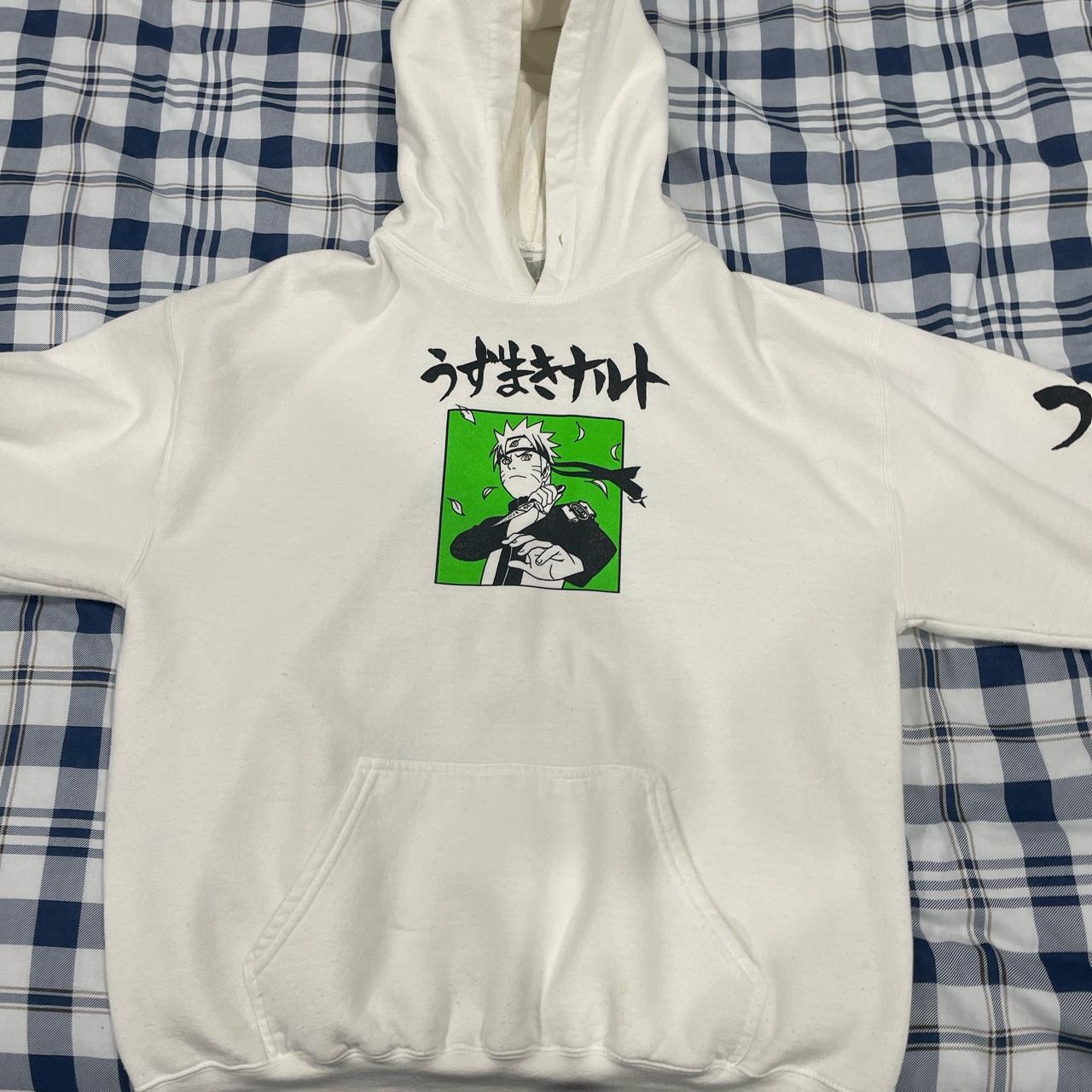 White and outlet green naruto hoodie