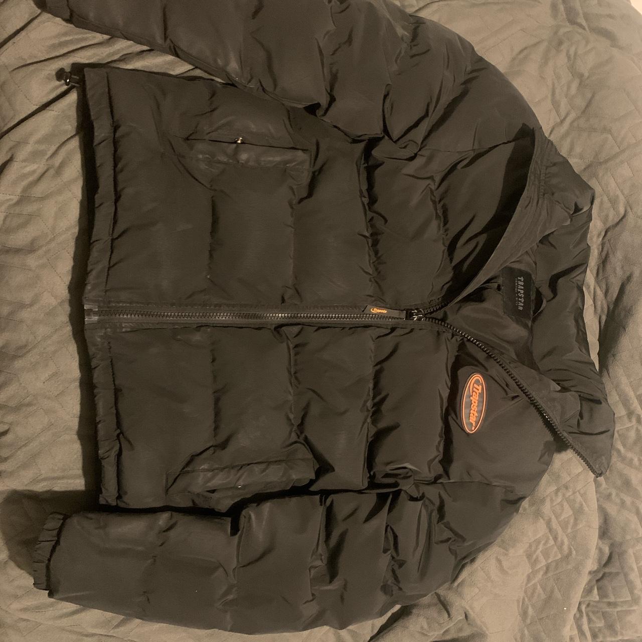 Trapstar black/orange hyperdrive puffer jacket Used... - Depop