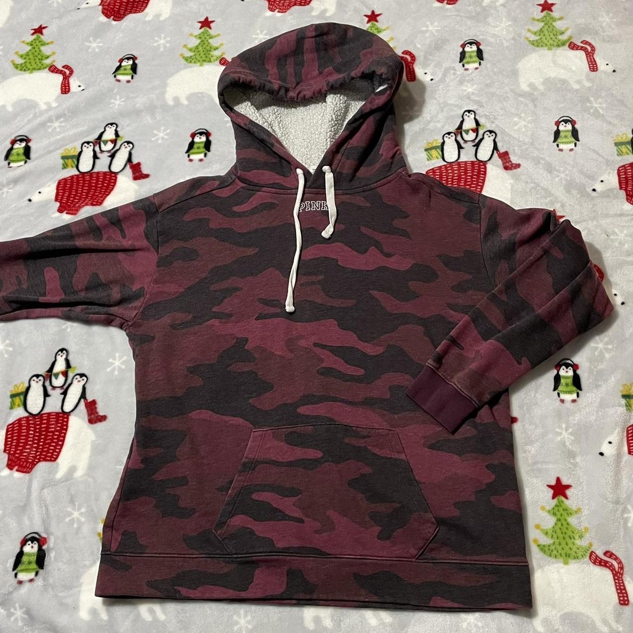 Victoria s Secret Pink Maroon Camo Hoodie Item is